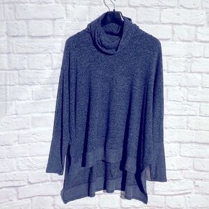 Zenana Outfitters Women’s Dark Blue Cowl Turtle Neck Sweater 1x